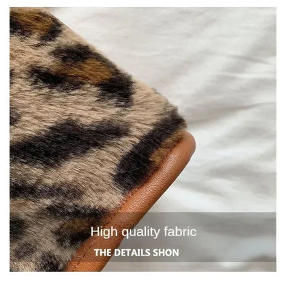 New Women Soft Plush Hand Bag New Winter Leopard Cow Print Tote Bags Female Pu Leather Underarm Bags Furry Fluffy Shoulder Bag