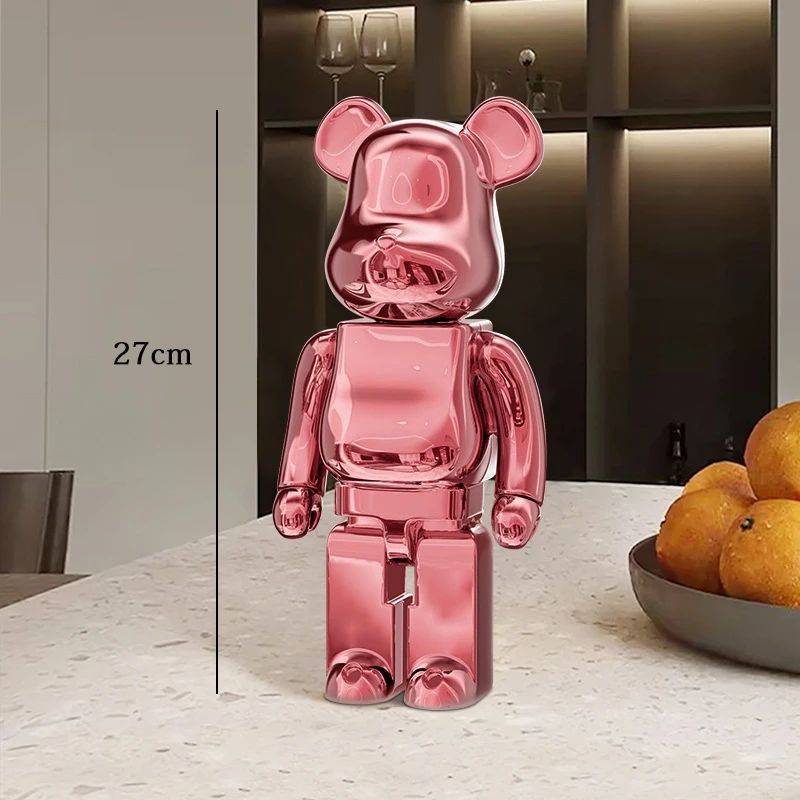 Estátua Urso Graffiti 27cm Bloco Tinta Urso Decoração Enfeites de Resina para Desktop Decoração de Casa Sala de Estar Urso Escultura de Chão Presentes