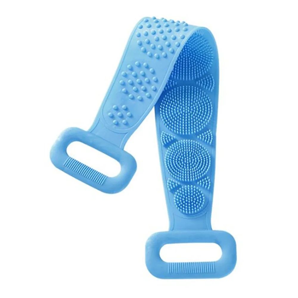 1 Esponja Corporal de Silicone, Escova Esfoliante Corporal, Toalha de Banho Esfoliante, Esfregão para as Costas, Esfoliação da Pele, Cinto de Massagem e Limpeza para Banho, Extensível