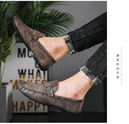 Men Driving Shoe Leather High Quality Breathable Slip on Men Casual Shoes Comfortable Light Men Loafers Formal Men Dress Shoes