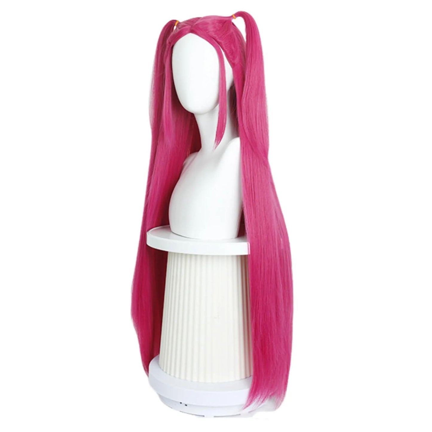 Rose Red Meio Dupla Trança Cabelo Longo Peruca Sintética | Filme Animado KPop Caçadores de Demônios Personagem Mira Peruca CosplayHalloween Par