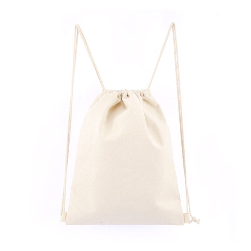Saco de Cordão Simples Mochila Esportiva para Homens e Mulheres Sacola de Cordão Mochila de Lona de Algodão Respirável