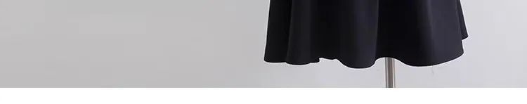 Plus Size High-waisted Slimming Black Draped Skirt Medium-length Umbrella Skirt For Women Thinning A- line Body Shaper
