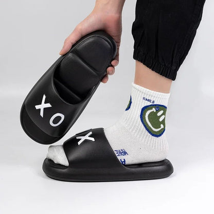 New Men slippers Non-Slip Slide Sandals Thick Soft Platform House Shoes Men Indoor Outdoor Shower Bathroom Slipper Casual Shoes