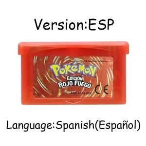Jogo GBA Série Pokémon Cartucho de Videogame 32 Bits Cartão de Console Pokémon Emerald FireRed LeafGreen Ruby Sapphire Multi-idioma