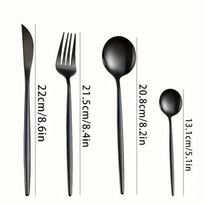 24/48pcs Stainless Steel Cutlery Set Dishwasher Safe Home Kitchen, Parties Holidays  Includes Forks, Knives, Spoons