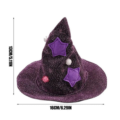 Fantasia de Gato de Halloween, Roupa de Gato Confortável de Bruxo, Fantasia de Cachorro de Bruxa, Capa de Gato, Chapéu de Bruxa, Roupa de Halloween para Cães e Gatos P/M