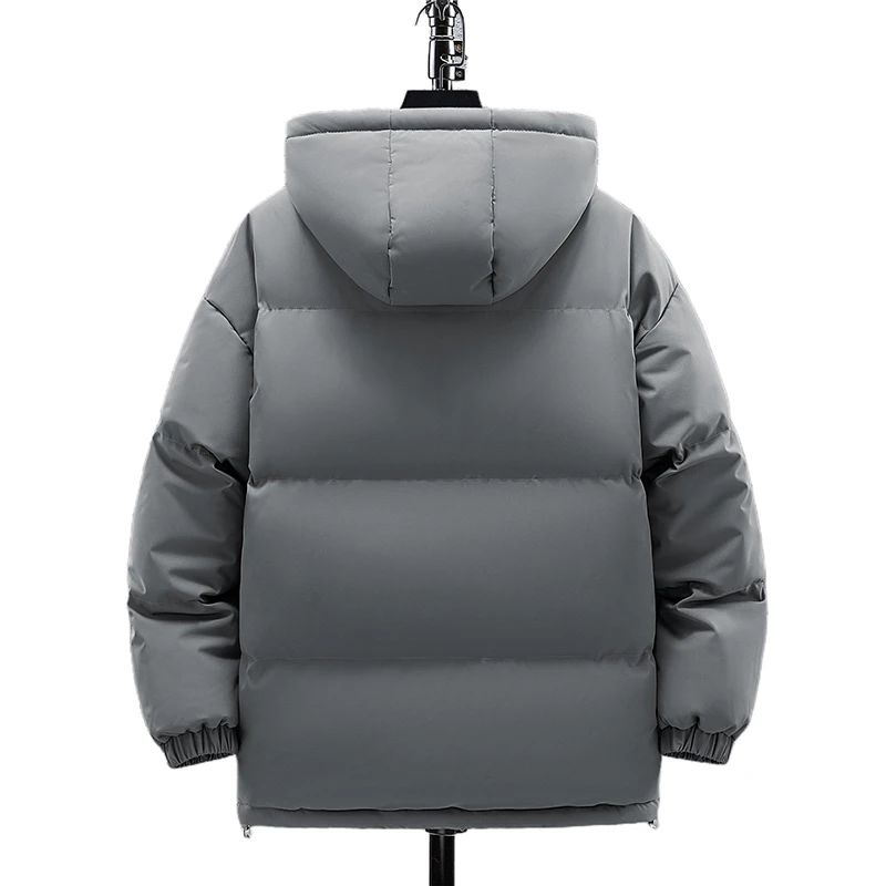 Jaqueta Curta de Pesca de Inverno da Moda, Gola Alta, Solta, Acolchoada com Algodão, Jaqueta Quente à Prova de Frio Tamanho Grande para Adolescentes