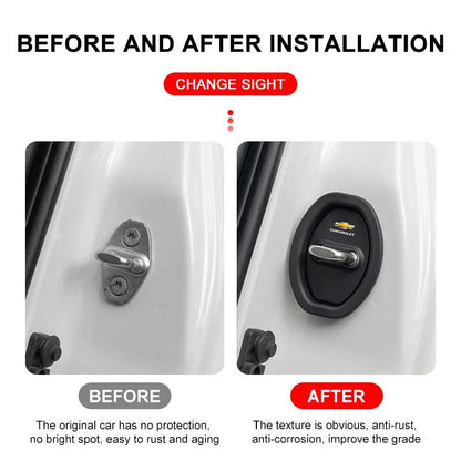 4 peças de silicone anticolisão protetor de fechadura de porta de carro para Chevrolet Colorado Cruze Captiva Malibu Trax Aveo Camaro