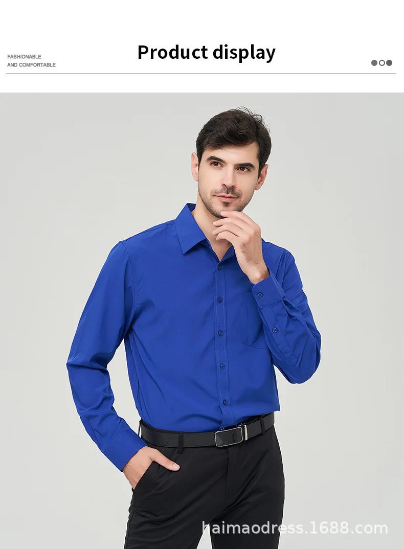 Iron-Free Long Sleeve Silk Smooth Drapey Wedding Shirt for Men Summer Business Formal Wine Red Large Size Men's Clothing