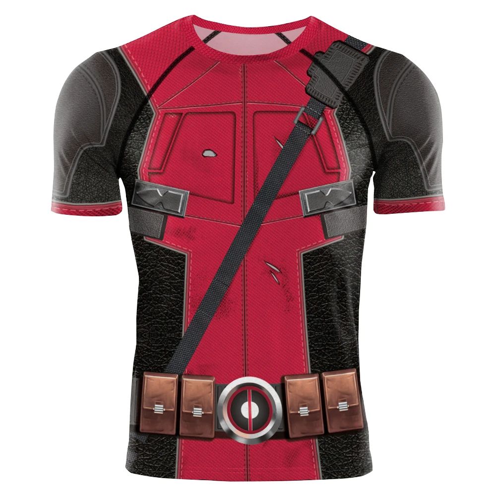 Halloween T-Shirt Red Shirt Men Tanks Halloween Cosplay Costume Hero Long Sleeved Tees Tanks Men Top Carnival Party Outfit