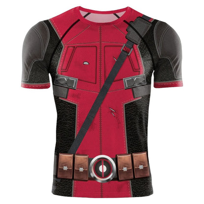 Halloween T-Shirt Red Shirt Men Tanks Halloween Cosplay Costume Hero Long Sleeved Tees Tanks Men Top Carnival Party Outfit