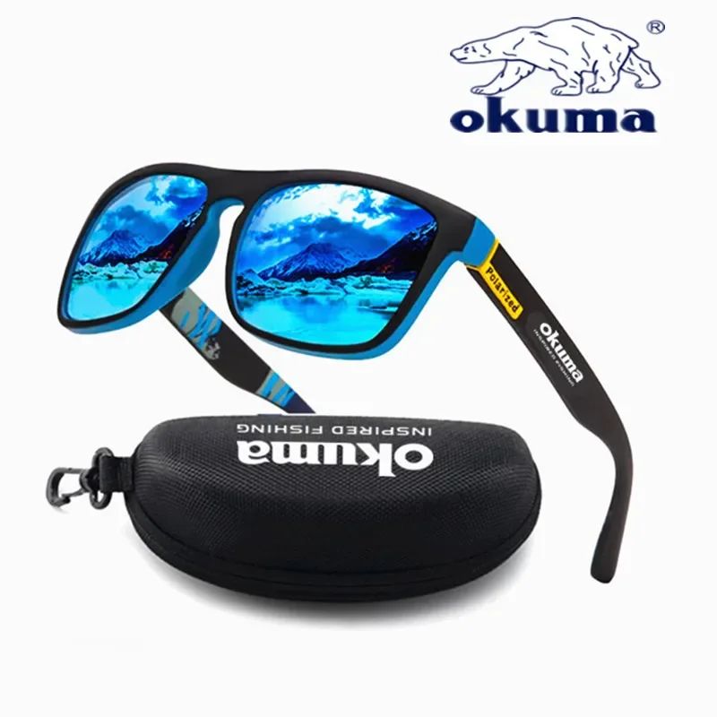 Óculos de sol polarizados Okuma UV400 para homens e mulheres, para caça ao ar livre, pesca, ciclismo, óculos de sol, caixa opcional