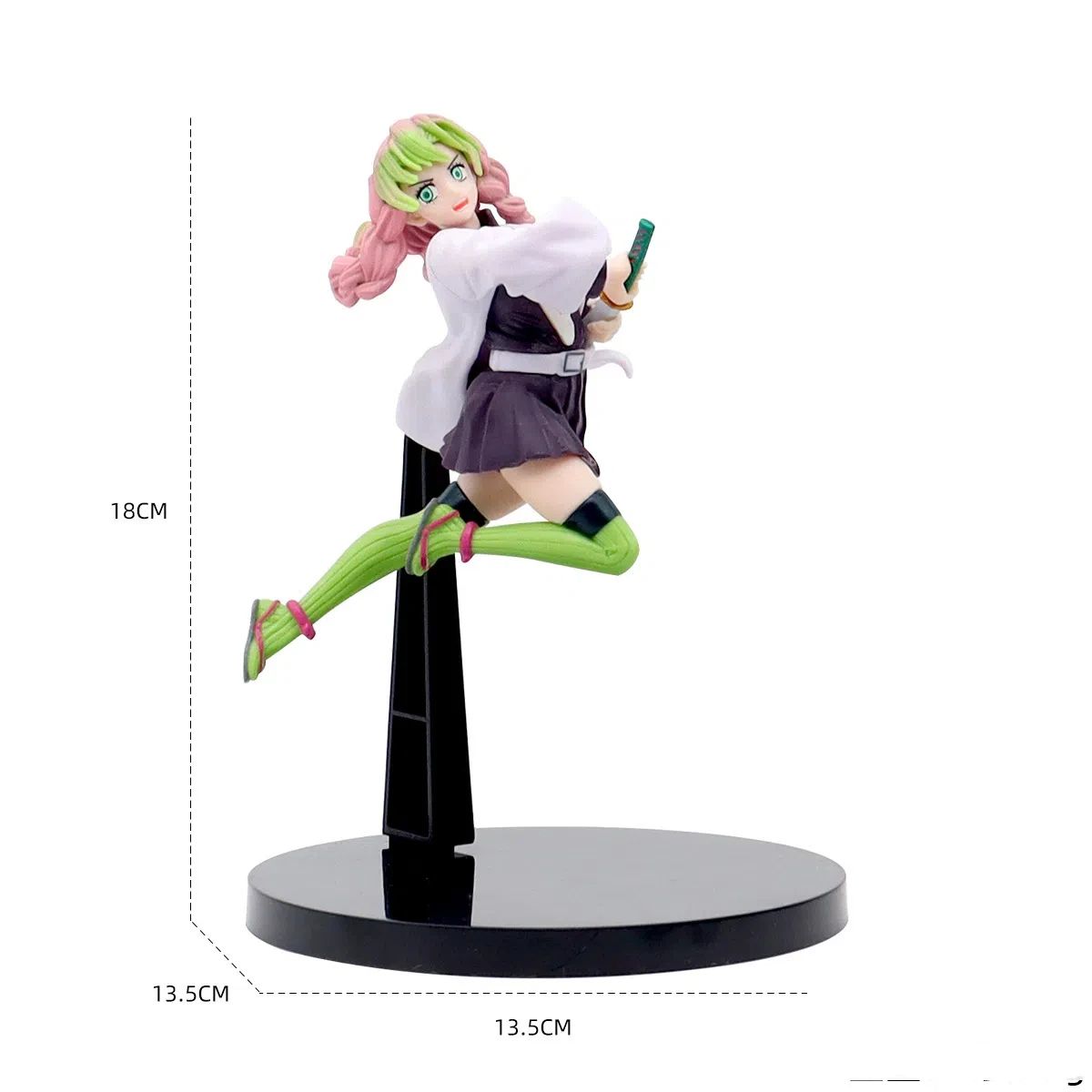 Anime Demon Slayer Tanjirou Muichirou Mitsuri Zenitsu Postura de Combate Action Figure PVC Modelo Suporte Decoração de Mesa Boneca Brinquedo Presentes