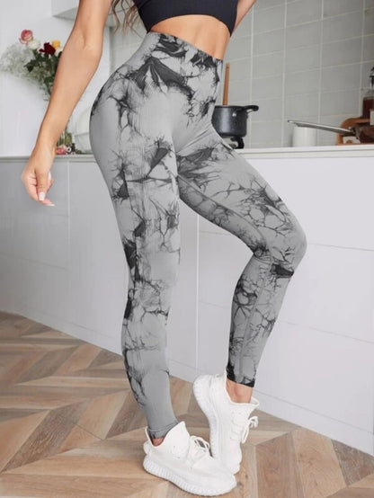 Seamless High Waist Leggings Women Tie Dye Leggings Fitness Sports Running Yoga