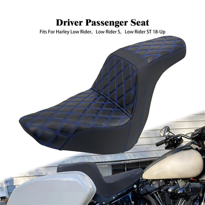 Banco Duplo de Moto para Piloto e Garupa Almofada Dianteira Traseira para Harley Softail Sport Glide FLSB Low Rider FXLR FXLRS 2018 em Diante