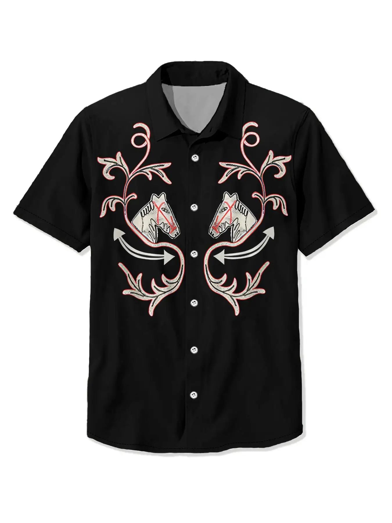 Men's Shirt Summer Casual Fashion Short Sleeved Shirt For Men Loose Breathable H