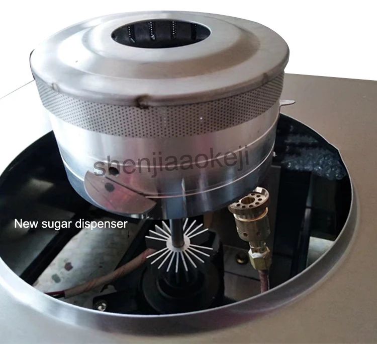 Máquina de Algodão Doce Comercial de Aço Inoxidável a Gás Máquina de Algodão Doce DIY Máquina de Açúcar Fiado Escovado Chique