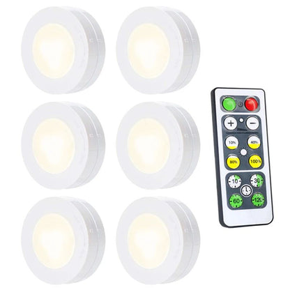 Luzes de LED Sem Fio com Controle Remoto Dimerizável a Pilha para Cozinha, Armário e Guarda-Roupa