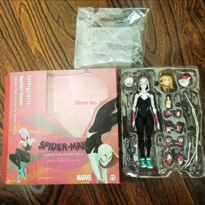 Anime Homem-Aranha Shf Figuarts Miles Morales Gwen Bonecos de Ação Gwen Aranha Mulher Estatueta Homem-Aranha Figura PVC Modelo Boneca Brinquedos