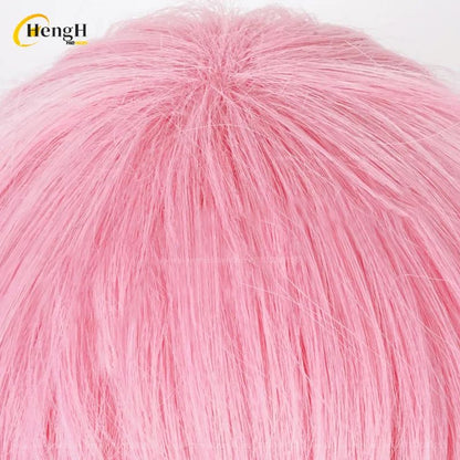 In Stock Anime Synthetic Sanzu Haruchiyo Cosplay Wig Long 56cm Pink Wig And Ear Clips Heat Resistant Fiber Hair RWig + A Wig Cap
