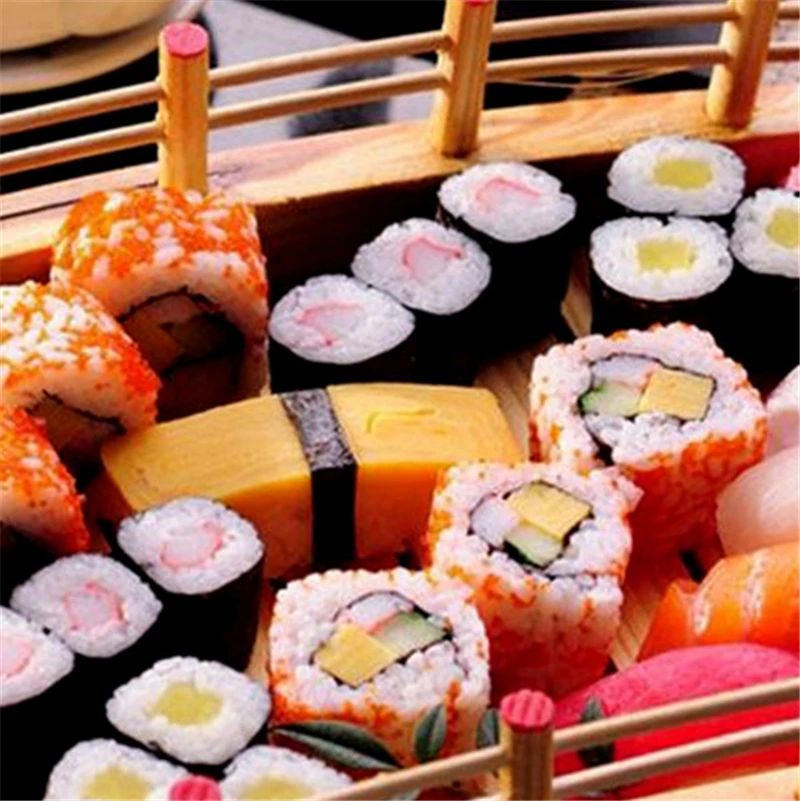 Barco de sushi japonês de madeira Barco de Sushi Ponte travessa de sashimi travessa de gelo seco Travessa de Sushi Barco Dragão