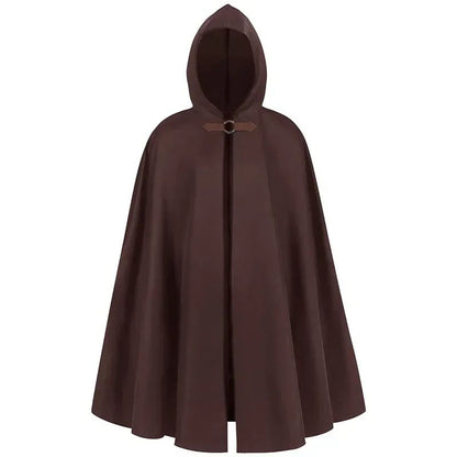 Adult Unisex Short Renaissance Hooded Cape Velvet Archer Hunter Cloak Victorian Capelet Medieval Hobbit Halloween Costume