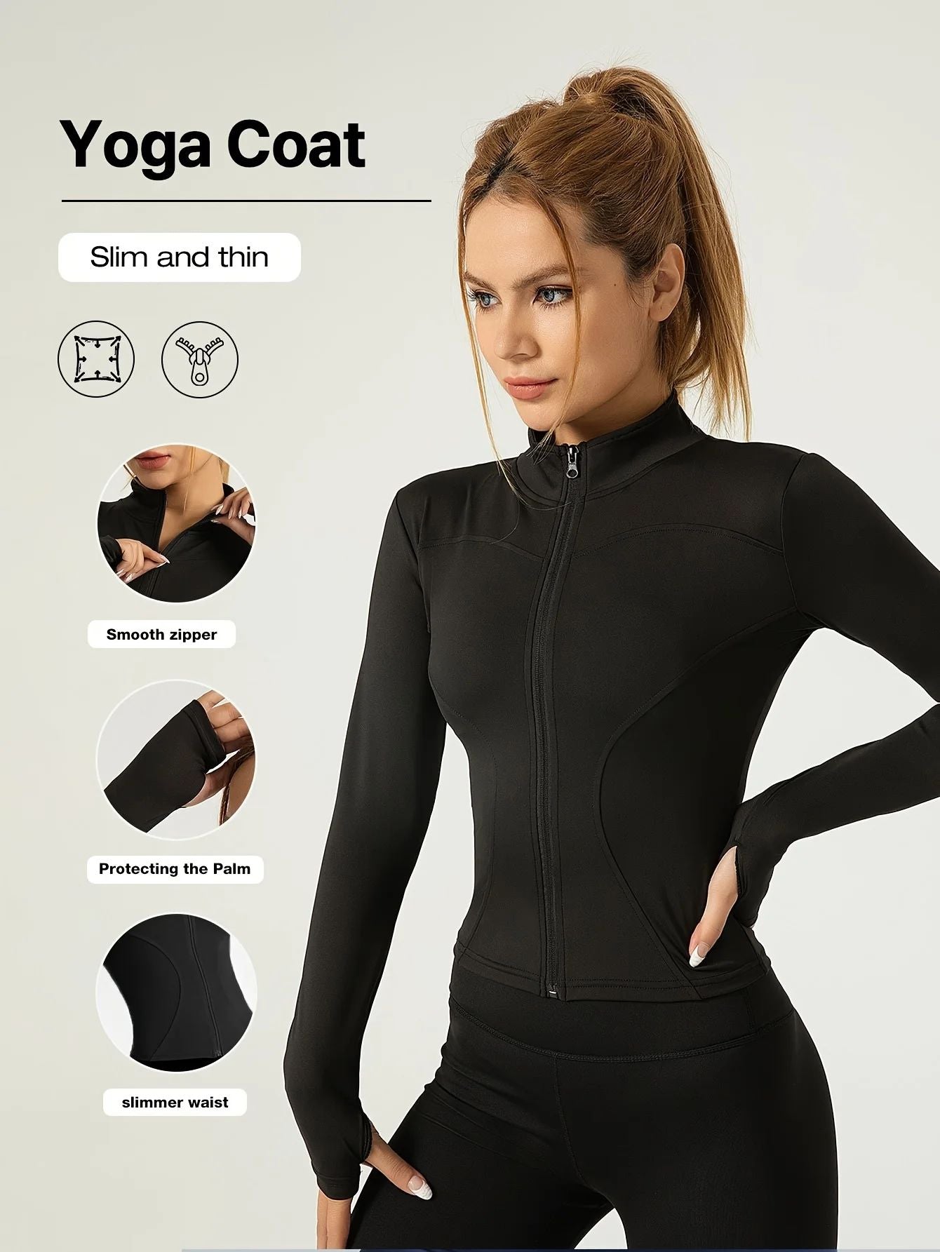 S-3XL New Style Workout Jacket Women Seamless Sports Outerwear Yoga Running Coat Stretchy Zip Up Gym Wear Slim Fit Breathable