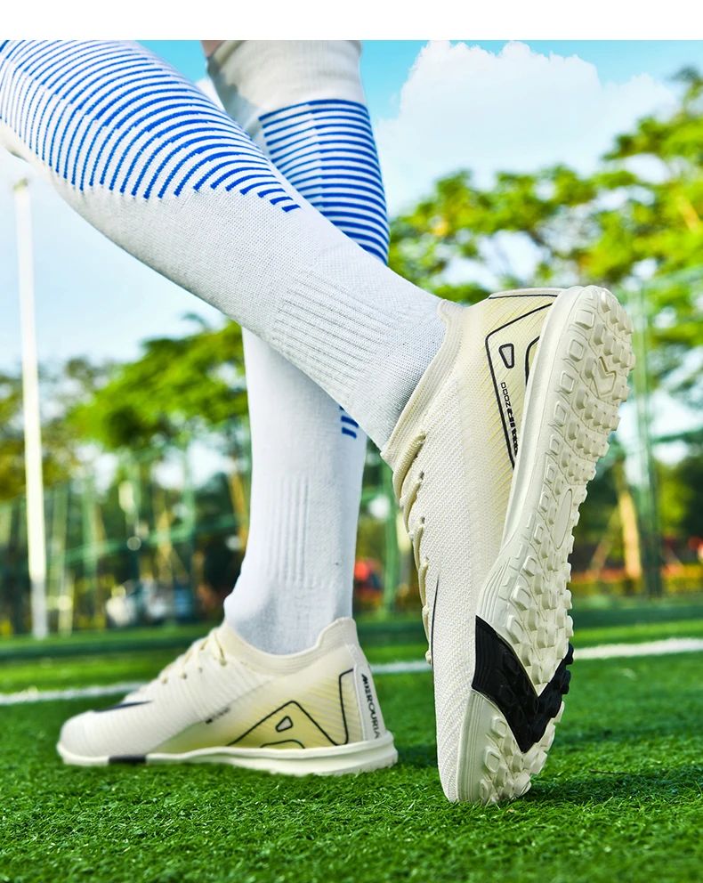 New Men Football Boots Cleats Long Spikes Outdoor Sport Soccer Shoes Adult Training Boys Non Slip Breathable Match Comfortable