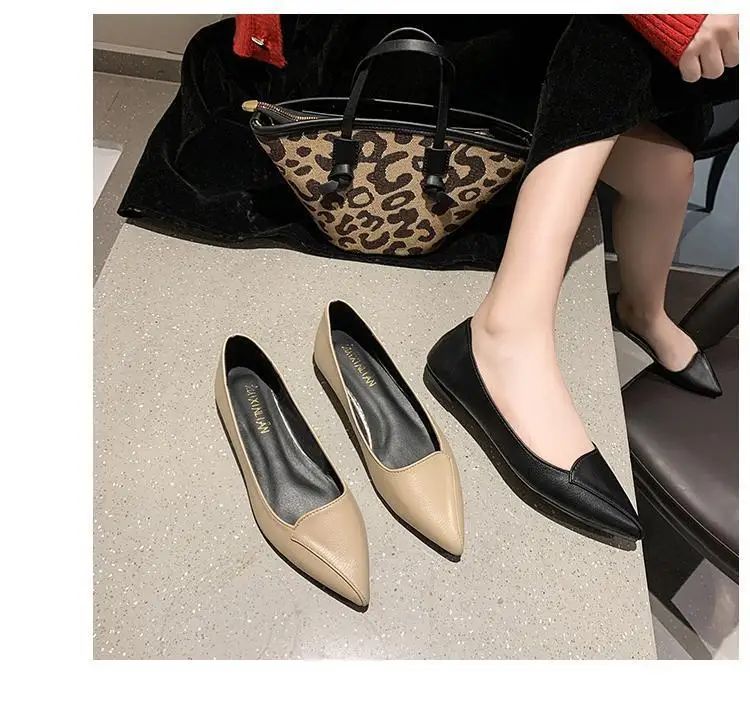 Simple Solid Coloured Women's Flats Classic Fashionable Style Pointed Toe Suitable for Business Office Comfortable To Wear
