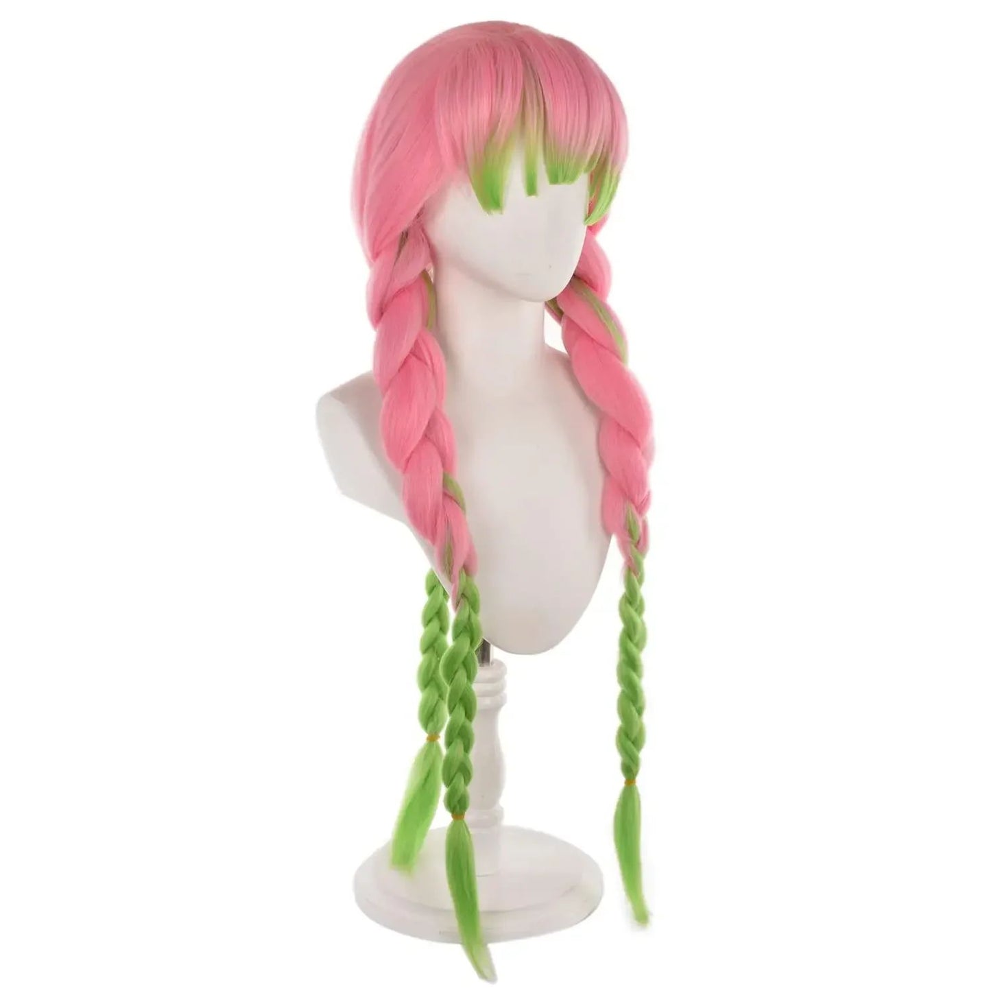 Demon Slayer Kanroji Mitsuri Cosplay Wig Green Mix Pink Long Anime Costume Wigs Kanroji Mitsuri Wigs with  Synthetic Wig