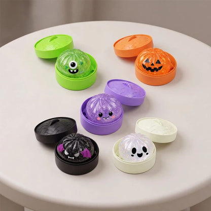 Halloween Simulation Baozi Ghost Dumpling Toy Soft Slow Elastic Squid Toy Clip Steamer Steamed Baozi Halloween Gift