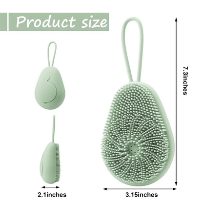1pc Silicone Body Scrubber Exfoliating Body Scrubber Loofah Brush Refillable Bath Brush Easy Foaming Massage Brush Bathroom
