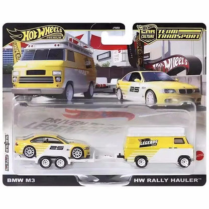 Em Estoque Genuíno Hot Wheels Legends Tour Team Transport 2025 Bmw M3 Hw Rally Hauler 1:64 Premium Diecast Carro Modelo Presente Legal Para Meninos