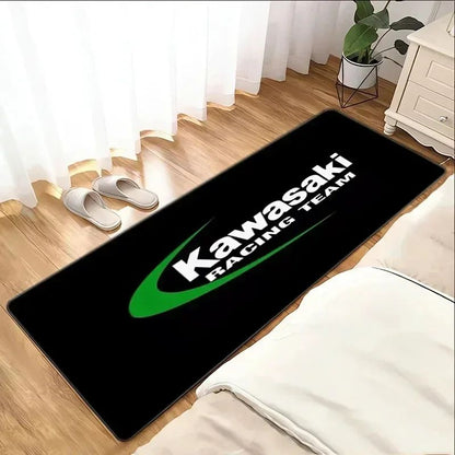 Garage Mat Motorcycle Carpet Racing Cool Moto Display Kawasaki Carpet for Kawasaki Motorcycle Area Rug Anti-slip Floor Decor Rug