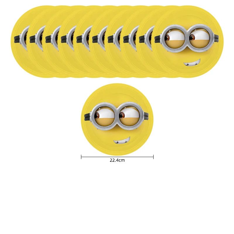 Anime Minion Themed Party Decorations Party Tableware Set Plates Cups Birthday Balloons Big Eye Yellow Man Party Favors Supplies