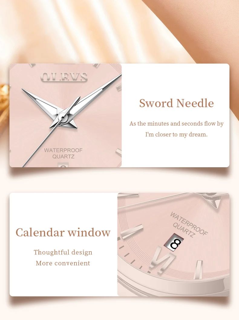 OLEVS 3668 Women Watch Luxury Original Waterproof Stainless Steel Quartz Watch Roman Automatic Date Women Watch Reloj Para Mujer