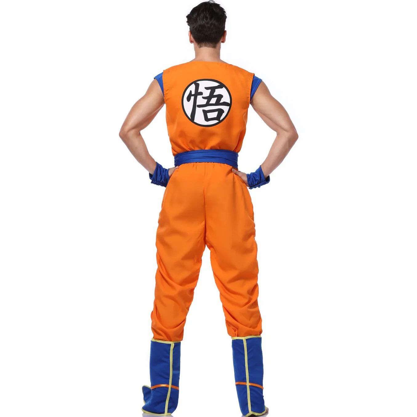 Halloween  Adult Man Halloween Japanese Anime Son Goku Cosplay Costume Superheroes Role Play Orange Jumpsuit Fancy Dress Up