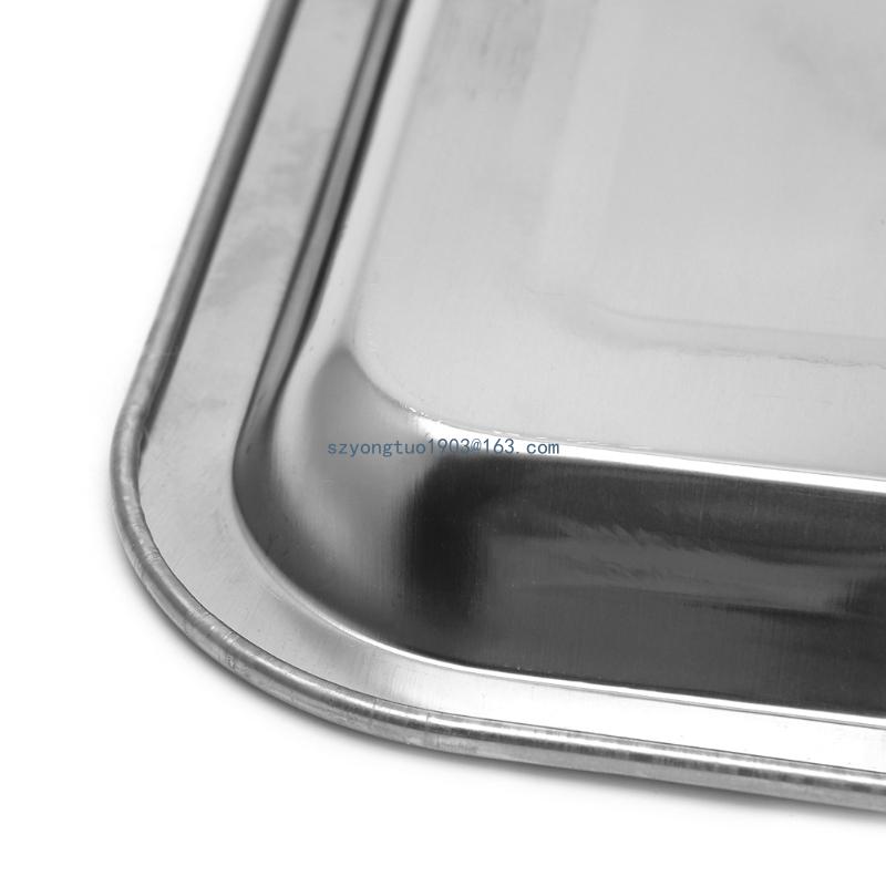 Stainless Steel Rectangular Plate Barbecue Grilled Fish Tray BBQ Container