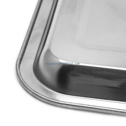 Stainless Steel Rectangular Plate Barbecue Grilled Fish Tray BBQ Container