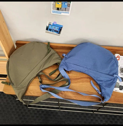 Trendy Women's Soft Cloth Shoulder Bag Solid Color Student Casual Style Big Handbags Crossbody Bags for Women Shoulder Hobos Bag