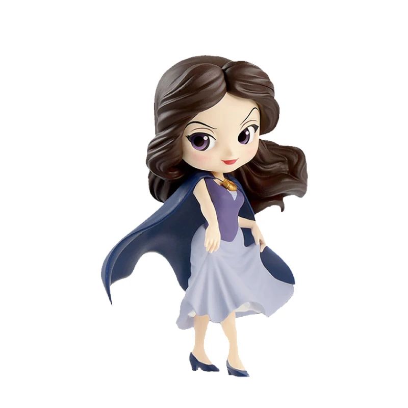Bandai Original Disney Anime Figure Vilão Sentado Boneca Versão Q Brinquedos Infantis Decoração de Casa Modelo de Aniversário de Menina Presente de Brinquedo Fofo