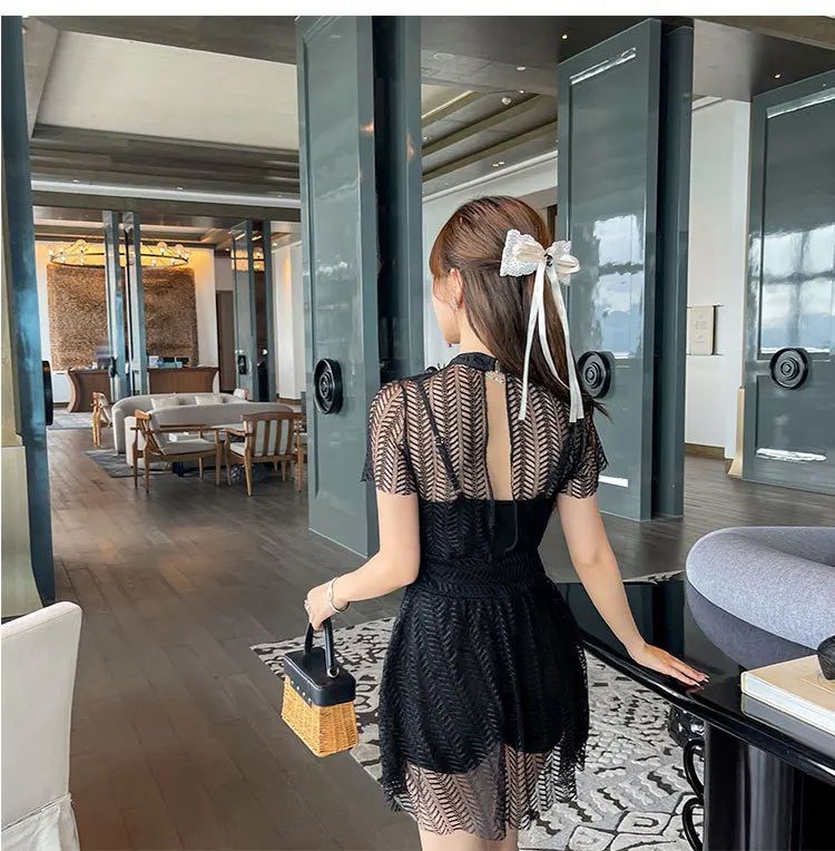 Women's One-Piece Swimsuit Thermal Spring Bathing Lace Cover-Up Slimming Ins White New Hot Sale Of The Season Fashionable Swimwe