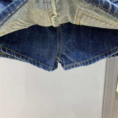 Spring Summer 2025 New Korean Fashion High Waist Denim Short Skirt Women Clothing Trend Sexy Pocket Slim A-line Skirt Female