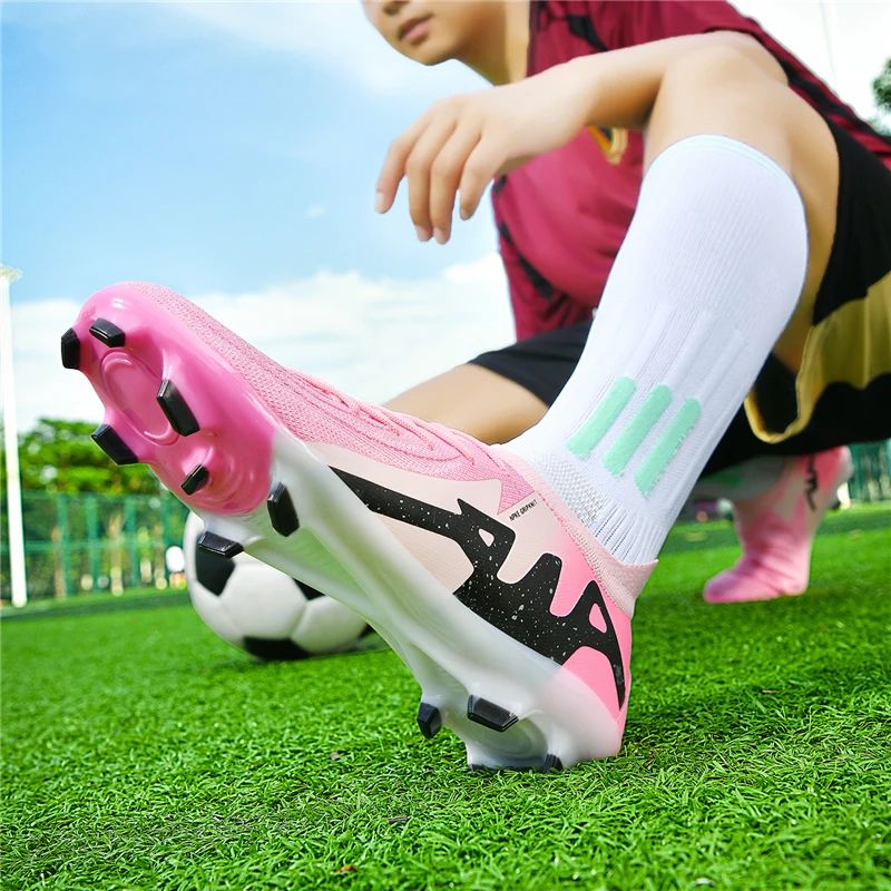 New Men Soccer Shoes Adult Non-Slip Boys Adult Futsal Sport Football Boots Grass Cleats Indoor Ultralight Turf Comfortable