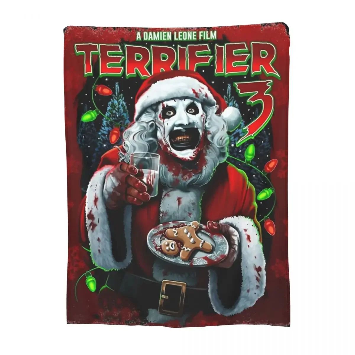 Manta de Natal Terrifier 3 de Veludo, Fina e Portátil, para Sofá, Viagem, Primavera/Outono, Halloween, Palhaço