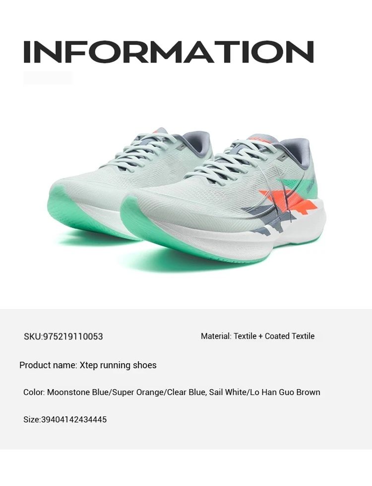 Xtep 360X 2.0 Running Shoes For Men Summer Comfortable Wear-Resistant Lightweight Marathon Training Running Shoes 975219110053