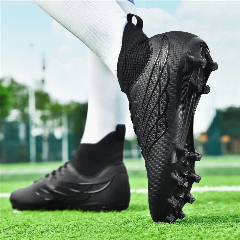 High Ankle Sports Footwear FG/TF Kids Soccer Cleats Football Boots Professional Men's Soccer Shoes Krampon Outdoor Sneakers 2025