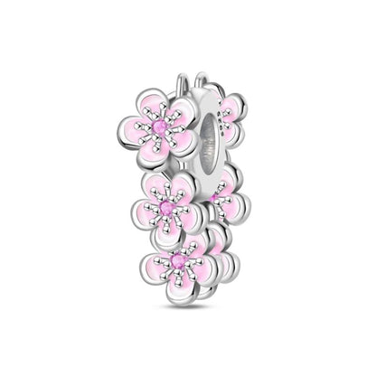 Pingente Charm Libélula Tema Primavera Prata Esterlina 925 Borboleta Flor Pendente Compatível com Bracelete Colar Joias DIY