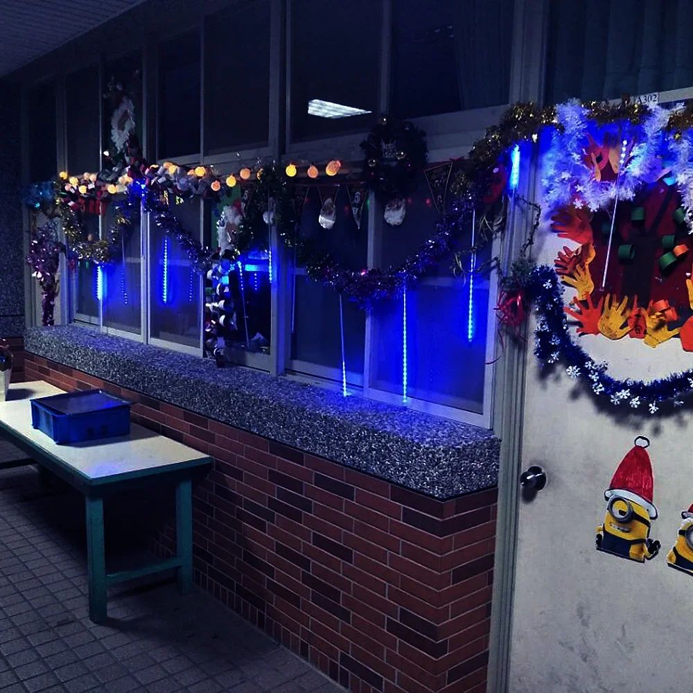 2026 30cm /50cm Waterproof Meteor Shower Rain 8 Tube LED String Lights For Outdoor Holiday Christmas Decoration Tree EU/US Plug